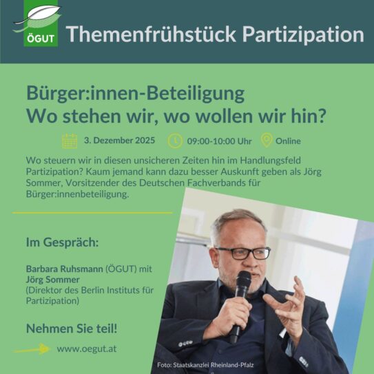 ÖGUT-Themenfrühstück mit Jörg Sommer